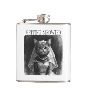 Wordt Ge-Miauwd – Grappig Bachelorette-ontwerp Heupfles