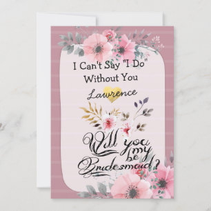 Wordt je mijn bruidsmeisje Waterverf Floral script Kaart