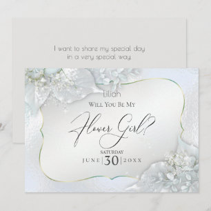 Wordt jij mijn Bloemenmeisje Icy Blue Shimmer? Kaart