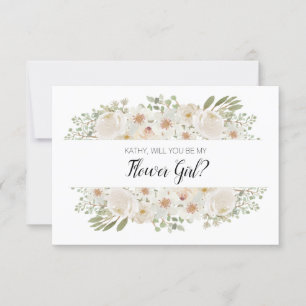 Wordt jij mijn Bloemenmeisje White Floral Elegant?