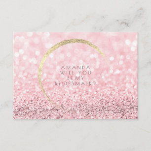 Wordt jij mijn bruidmaid Roos Gold Glitter? Kaart