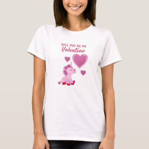 Wordt jij mijn Valentijn Unicorn Valentijn Dag? T-shirt