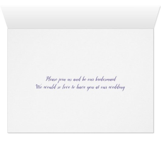 Wordt jij onze bruidsmaïde anemone blauwe kaart? (Binenzijde Horizontaal (Onderkant))