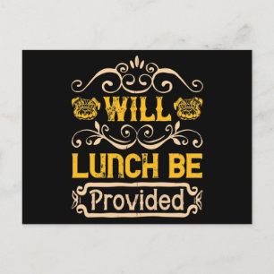 Wordt Lunch geleverd Uitnodiging Briefkaart
