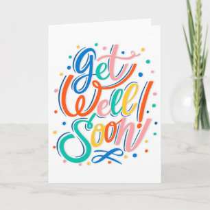 Wordt snel goed Moderne veelkleurige typografie Kaart