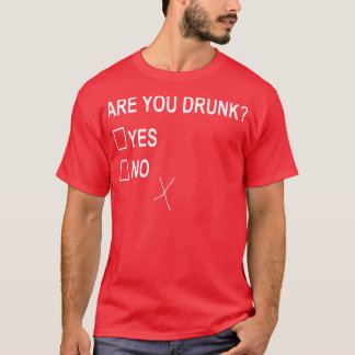 Wordt u Drink Ja Nee Checkbox Feestplezier T-shirt