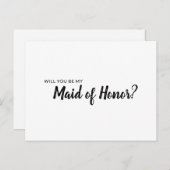 Wordt u mijn bruidsmeisje uitnodiging minimalist? (Voorkant / Achterkant)