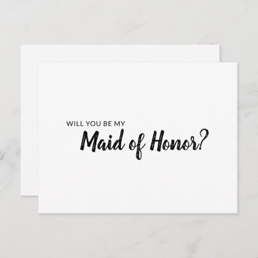 Wordt u mijn bruidsmeisje uitnodiging minimalist? (Voorkant / Achterkant)