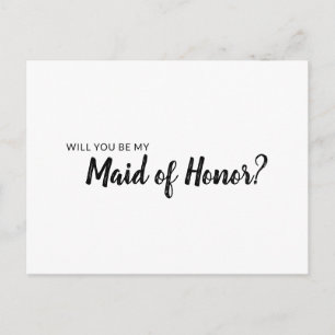 Wordt u mijn bruidsmeisje uitnodiging minimalist? briefkaart