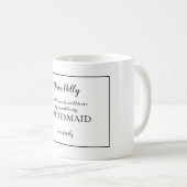 Wordt u mijn bruidsmeisje verzoek / naam / Zwarte  Koffiemok (Voorkant rechts)