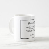 Wordt u mijn bruidsmeisje verzoek / naam / Zwarte  Koffiemok (Voorkant links)