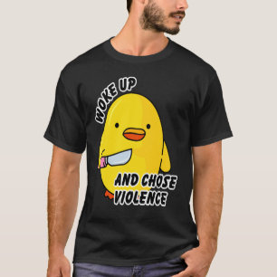 Wordt wakker en kiest gewelddadige eend met mes t-shirt