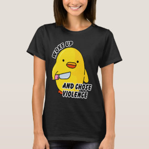 Wordt wakker en kiest gewelddadige eend met mes t-shirt