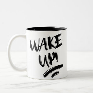 Wordt Wakker! Leuk Ontwerp tekst Tweekleurige Koffiemok