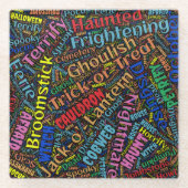 Wordy Halloween Glazen Onderzetter (Voorkant)