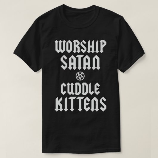Worgerschip Satan Cuddle Kittens Funny Devil Penta T-shirt (Design voorkant)