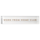Work from Home Club Modern Minimalist Funny Naambordje (Voorkant)