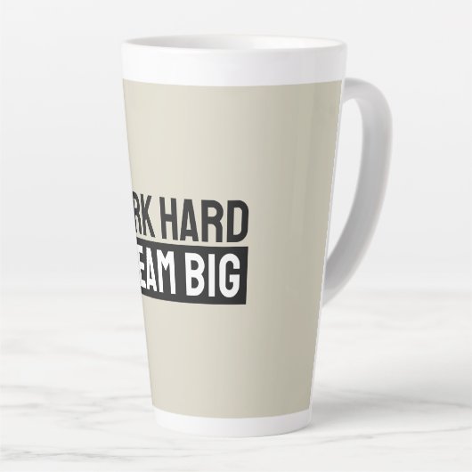 Work Hard Dream Big Motivational Inspirational Latte Mok (Rechterhoek)