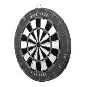 "WORK HARD PLAY HARD" Grayscale Black Dartbord (Voorkant Rechts)