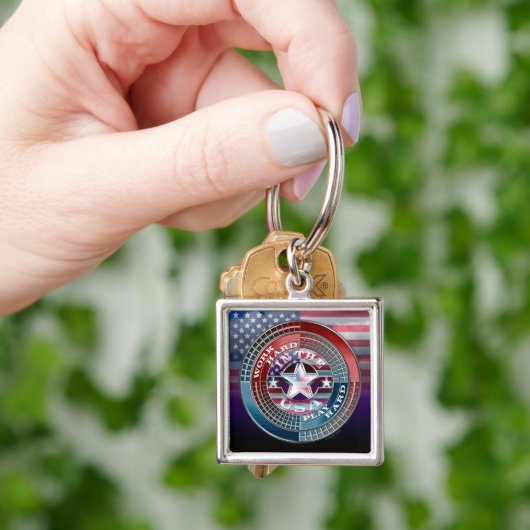 Work Hard Play Hard In The USA Keychain (Hand)