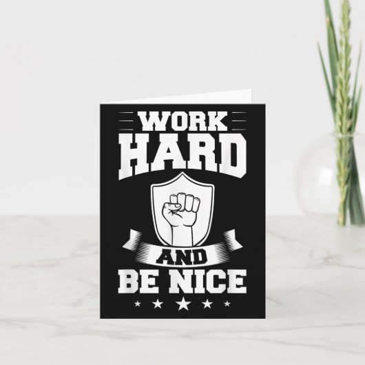 Work Hard Quotes Insration Motivational Saying Kaart (Voorkant)