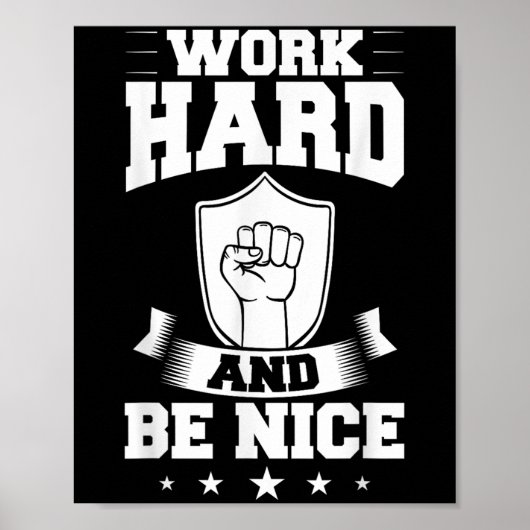 Work Hard Quotes Insration Motivational Saying  Poster (Voorkant)