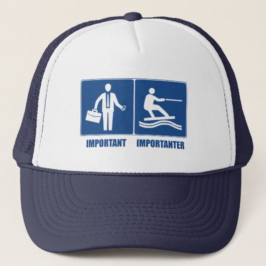 Work Is Important, Wakeboarding Is Importanter Trucker Pet (Voorkant)