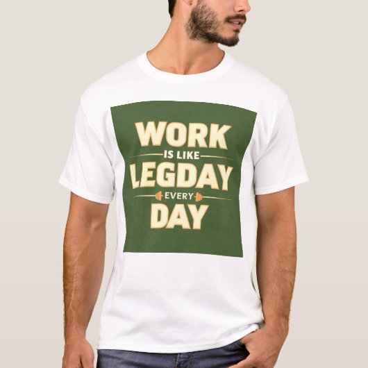 Work is like day every day t-shirt (Voorkant)
