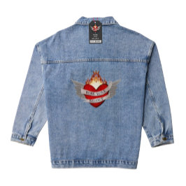WORK LOVE BALANCE with wings Denim Jacket