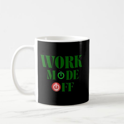 Work Mode Off Funny Office Power Button Coffee Koffiemok (Links)