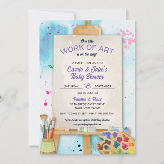 Work of Art Baby Shower Invitation (Devant)