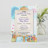 Work of Art Baby Shower Invitation Kaart (Staand voorkant)