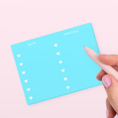 Work | Persoonlijk blauw met witte harten Checklis Post-it® Notes