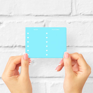 Work   Persoonlijk blauw met witte harten Checklis Post-it® Notes