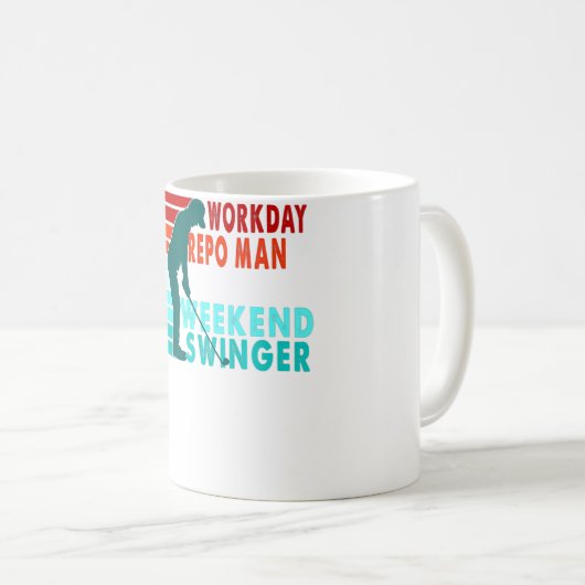 Workday Repo Man Weekend Swinger Golfer Golfing Koffiemok (Voorkant rechts)