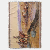 “Worked Over” Westerse kunst van Charles M Russell Deken (Voorkant Verticaal)