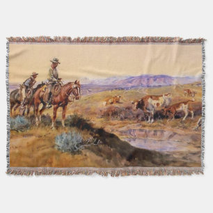 “Worked Over” Westerse kunst van Charles M Russell Deken
