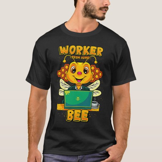 Worker From Home Bee Telecommuter T-shirt (Voorkant)