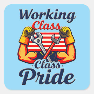 Working Class Pride Strong Arms Design Vierkante Sticker