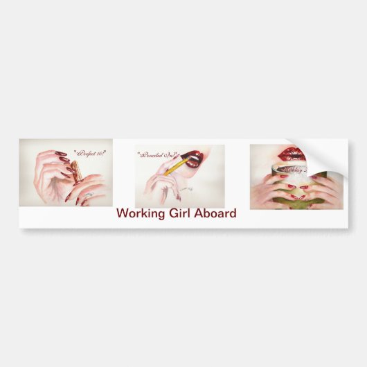 "Working Girl"-Bumpersticker Bumpersticker (Voorkant)