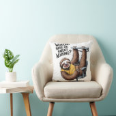 Working Hard or Hardly Working Sloth Kussen (Stoel)