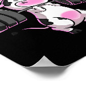 Working On My Mooscles Funny Gym Cow Weightlifting Poster (Hoek)