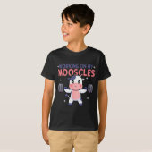 Working On My Mooscles Moo Muscles Workout Design T-shirt (Voorkant volledig)