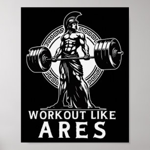 Workout als Ares Griekse God Bodybuilding Fitness Poster