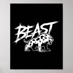Workout Beast Gym Bodybuilding Training Fitness Me Poster