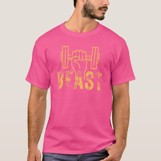 Workout Beast Yellow T-shirt (Voorkant)