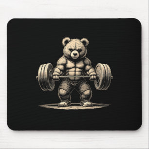 Workout Beer Deadlifter Funny Gym T-shirt Lifting Muismat