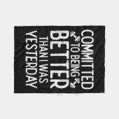 Workout Committed To Being Better Gym Motivation W Fleece Deken (Voorkant (Horizontaal))