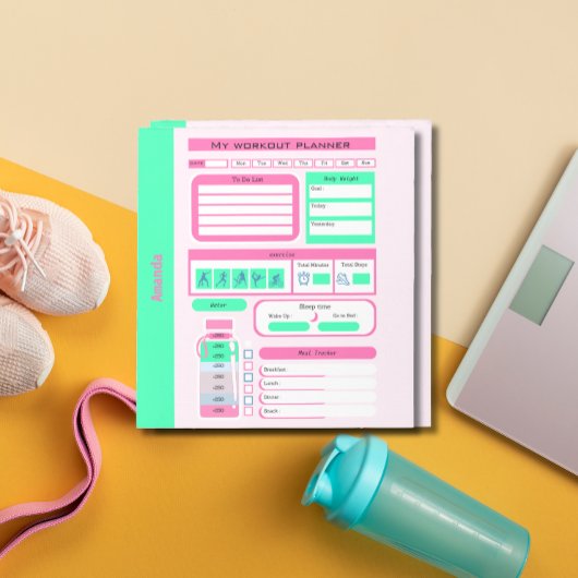 Workout Dagelijkse Schema maaltijd en gewicht trac Notitieblok