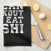 Workout en eet sushi (ik hou van feesten) - Grappi Theedoek (Quarter Fold)